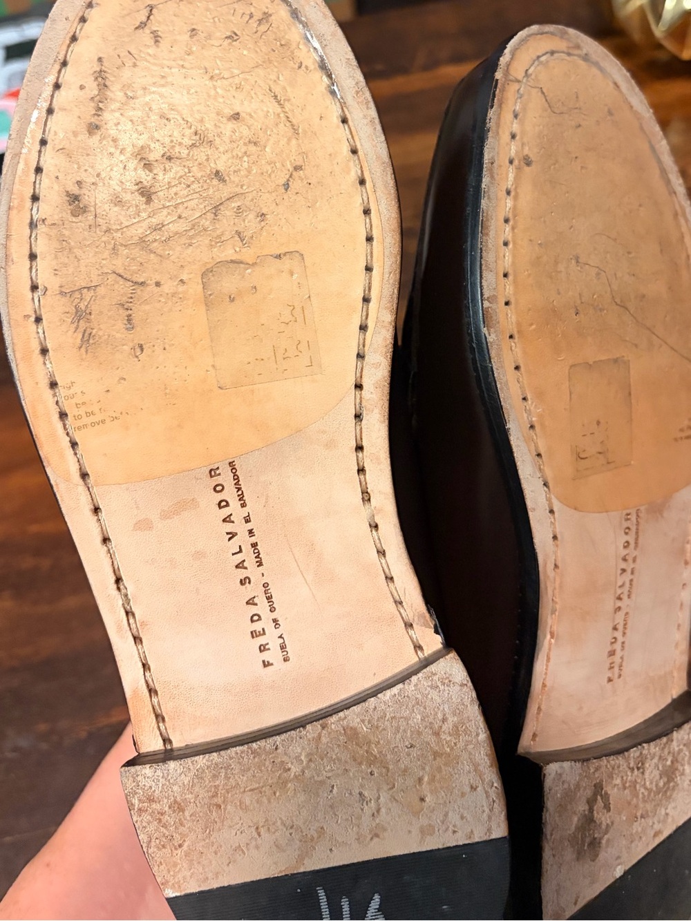 Freda Salvador Elba Brown Leather Penny Loafers 6.5 - Picture 6 of 12